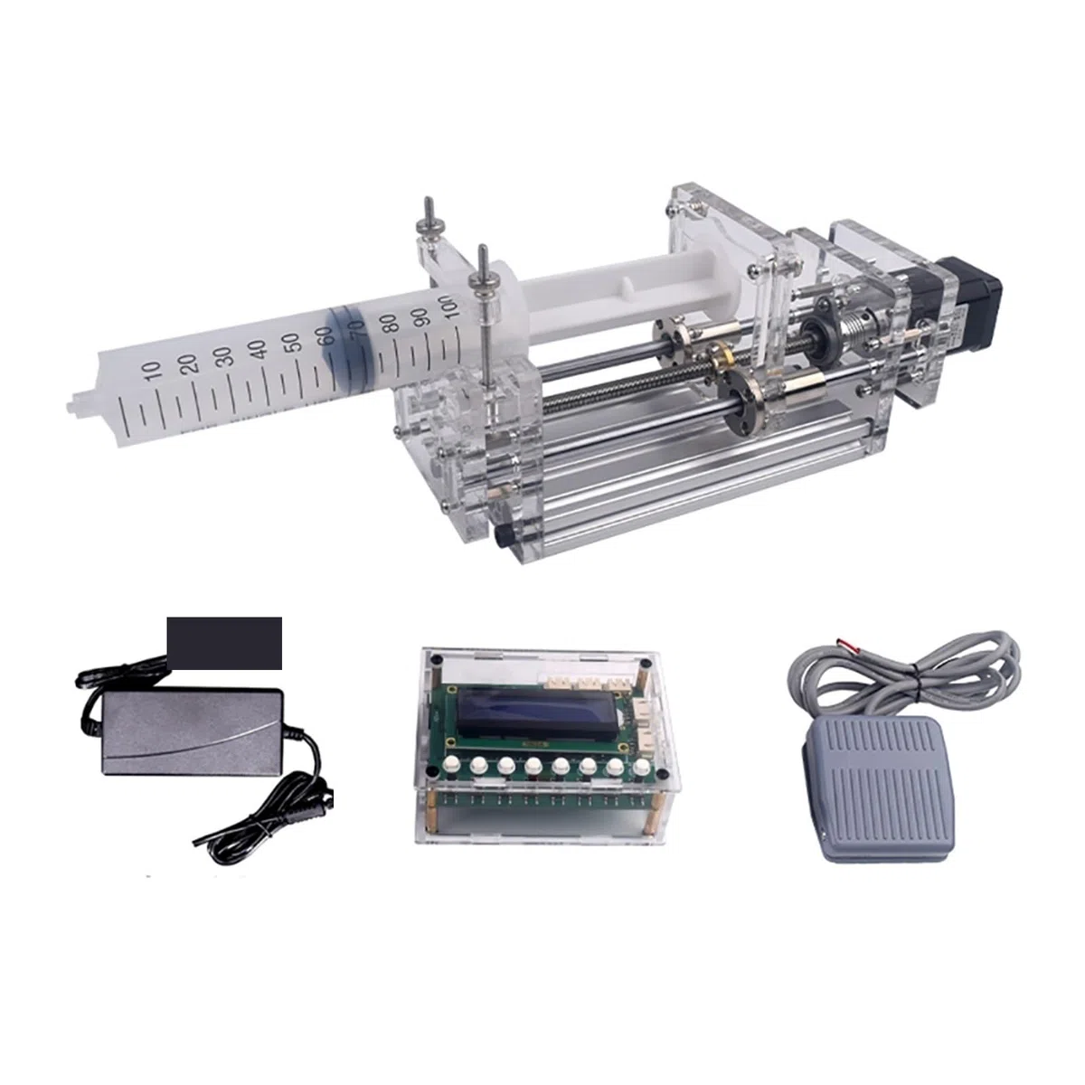 Schlauchpumpe, 1-150 ml Labor-Mikrospritzenpumpe Desktop-Präzisions-Elektro-Injektionspumpe Mini-Antriebspumpe Flüssigkleberspender DC 12 V(Upgrade Model)
