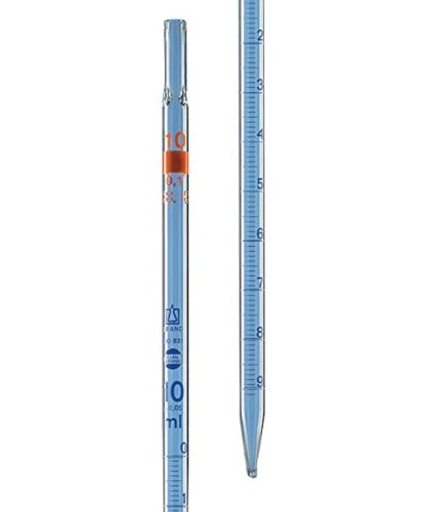 Messpipette, BLAUBRAND, Klasse AS, DE-M gekennz., Typ 3 (Nullpunkt oben), 50:0,5 ml, völliger Ablauf, AR-GLAS