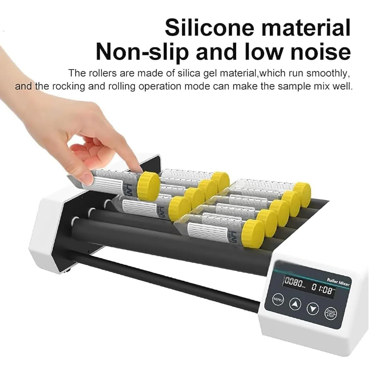 Digitaler Rollenmischer, digitaler Orbitalschüttler für Labore, Labor-Orbitalschüttler, Drehzahl einstellbar 20–80 U/min, ideal für industrielle chemische Laboranwendungen